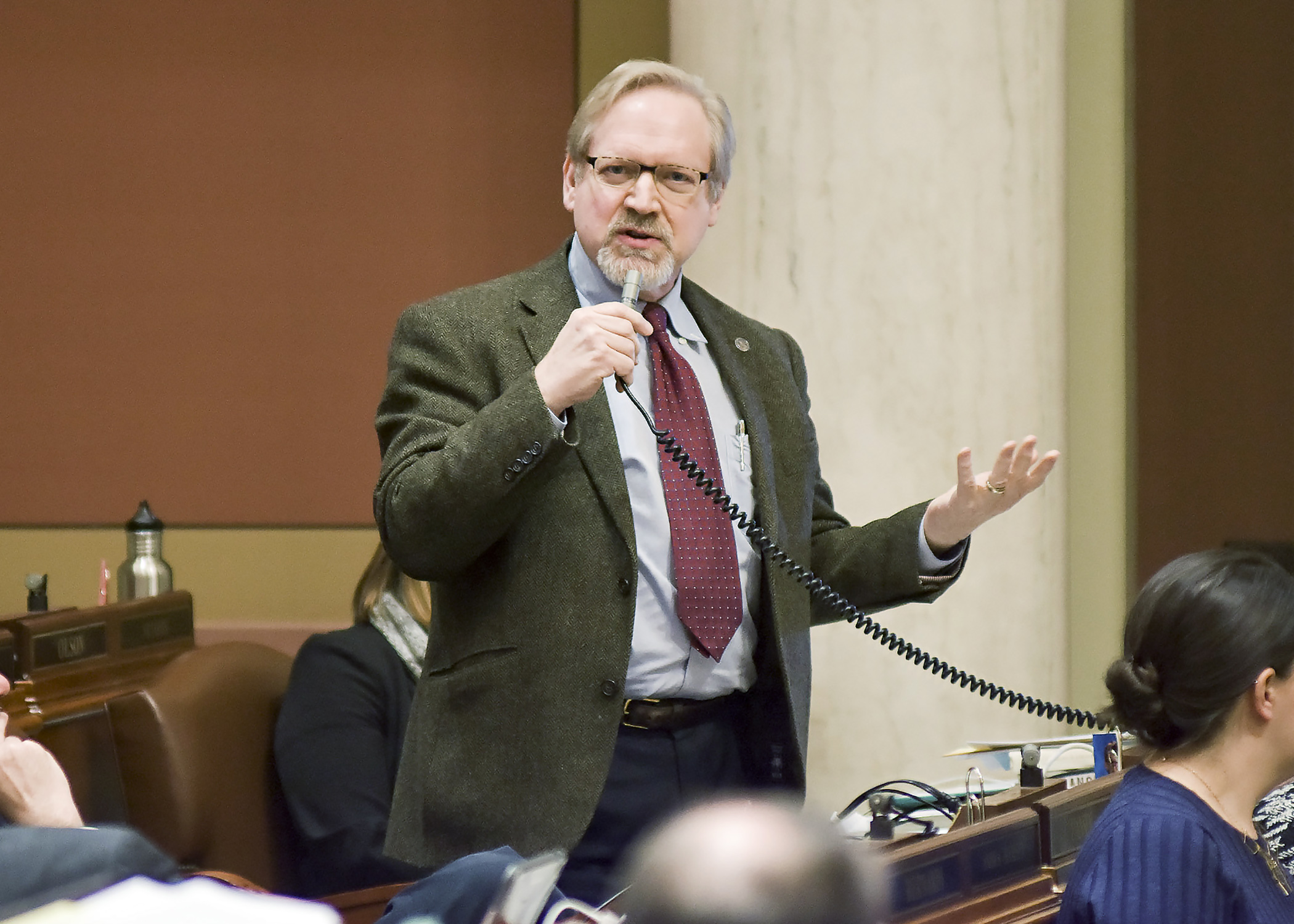 Rep. David Bly, pictured on the House Floor during the 2017 session, will not seek re-election to the House in November 2018. Photo by Andrew VonBank